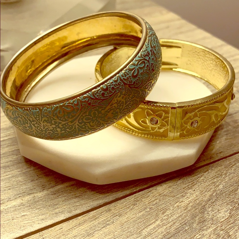 Blue and yellow bangle/ bracelets